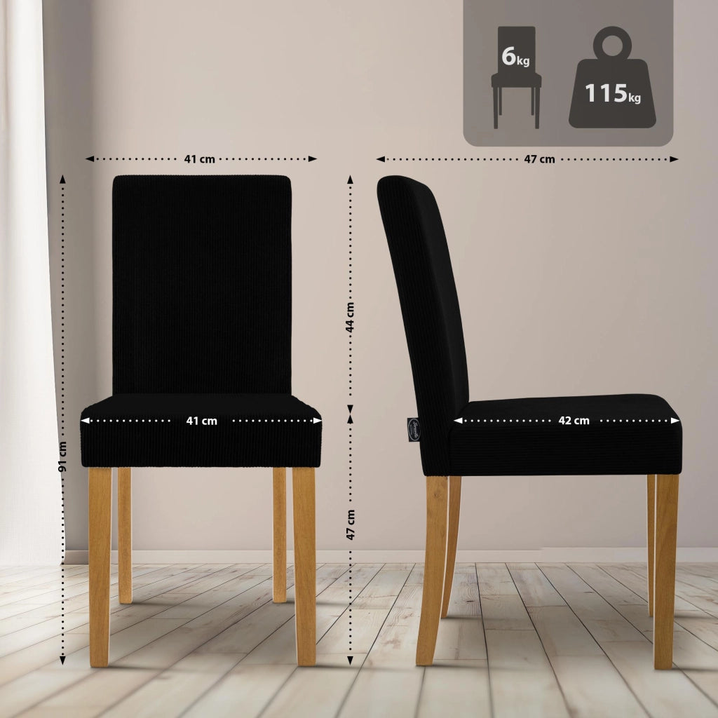 Set di 2 sedie per sala da pranzo Ina Cord anticate chiare 5
