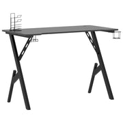 Scrivania tavolo postazione di lavoro mobile per computer studio per computer scrivania da gioco con gambe a Y 110 x 60 x 75 cm nero 02_0023771