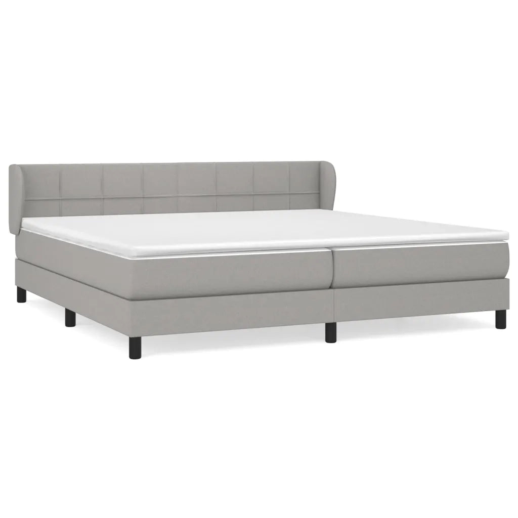Giroletto a Molle con Materasso Grigio Chiaro 200x200cm Tessuto cod mxl 53087