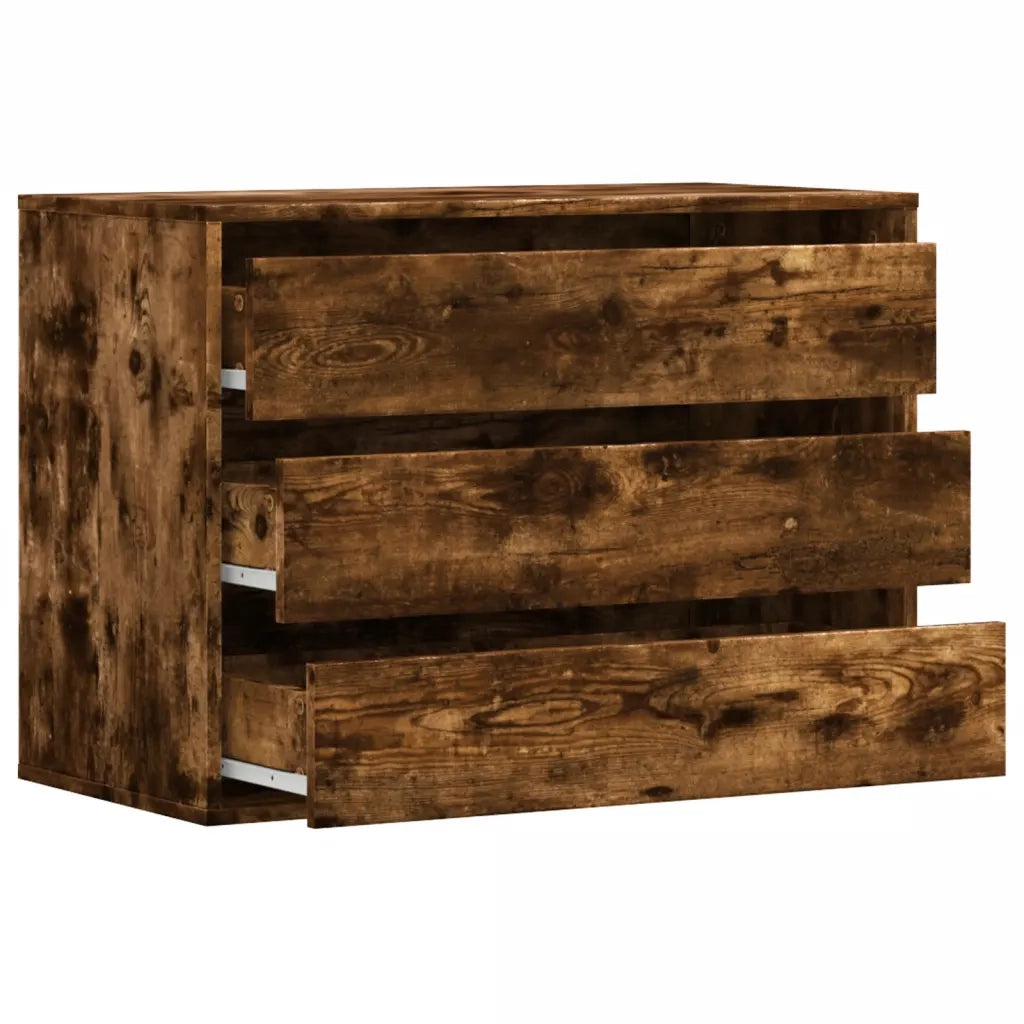 Cassettiera Angolare Rovere Fumo 80x41x58cm Legno Multistrato