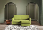 Divano karay 2 posti (due sedute da 60cm) + pouf misure esterne l.138 p.155 | verde - Mobili 2G