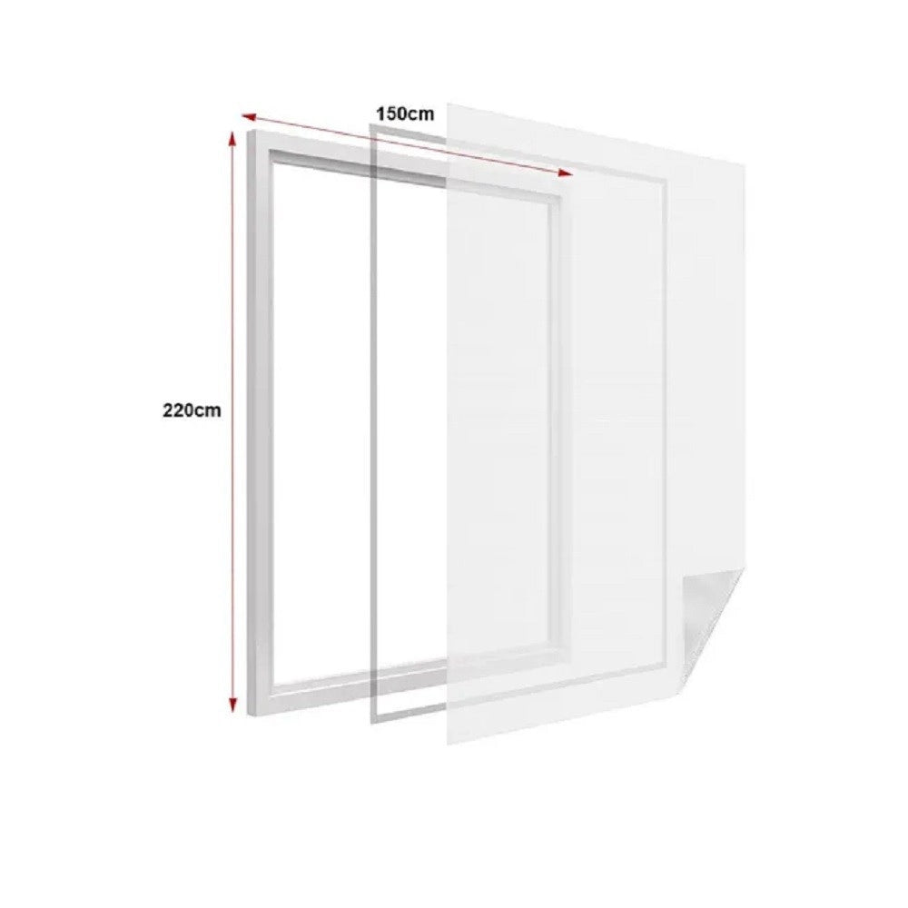 Trade Shop - Zanzariera Universale Finestra Bianca Adesiva Con Nastro Velcro 150x220cm 10228 -
