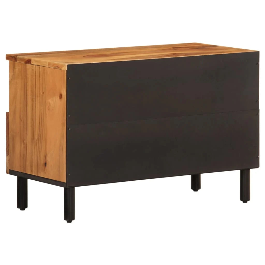 Mobile TV multimediale scaffale TV credenza mobile TV sala da pranzo soggiorno camera da letto 70 x 33 x 46 cm legno massello di acacia marrone 02_0026179