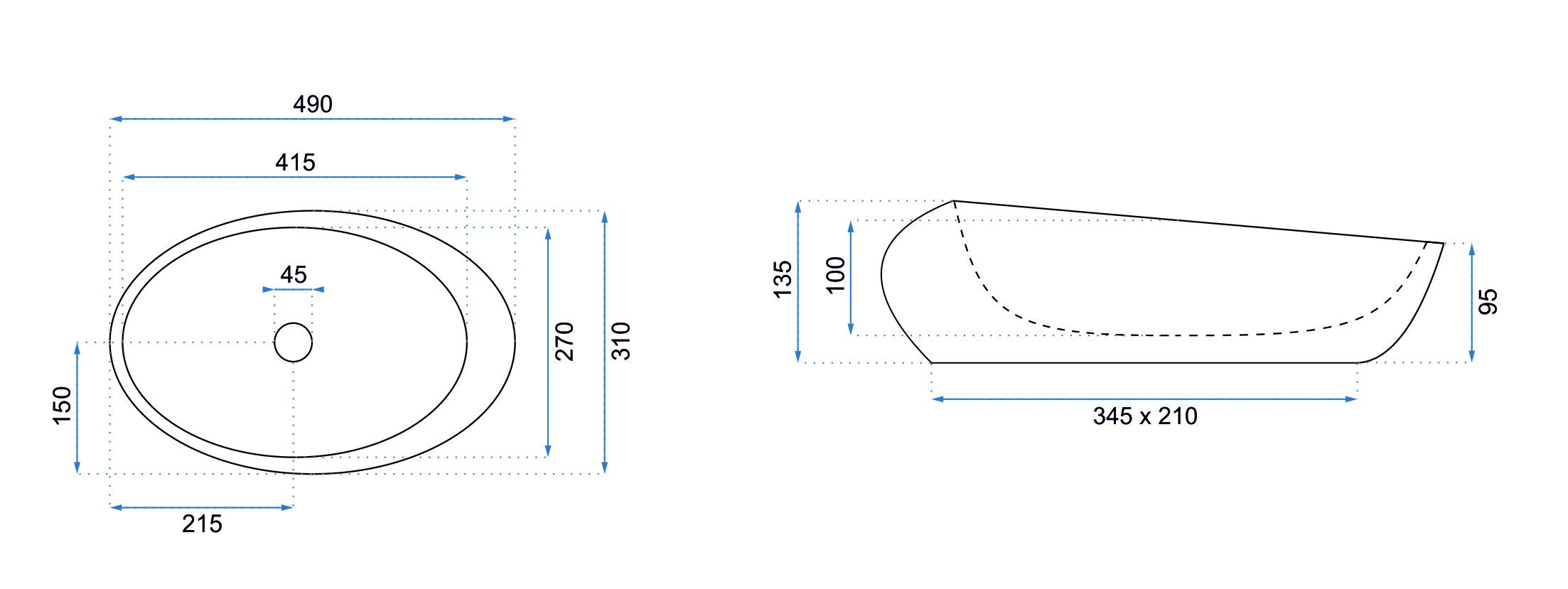 Lavabo Da Appoggio Rea Roxy C Stone L. Grey