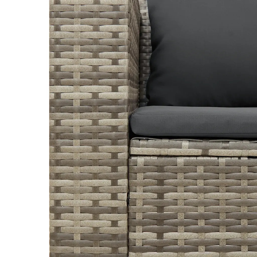 Set Divano Giardino 5 pz con Cuscini-Sofa da Giardino-Divanetto da esterno Grigio Polyrattan Acacia 154688