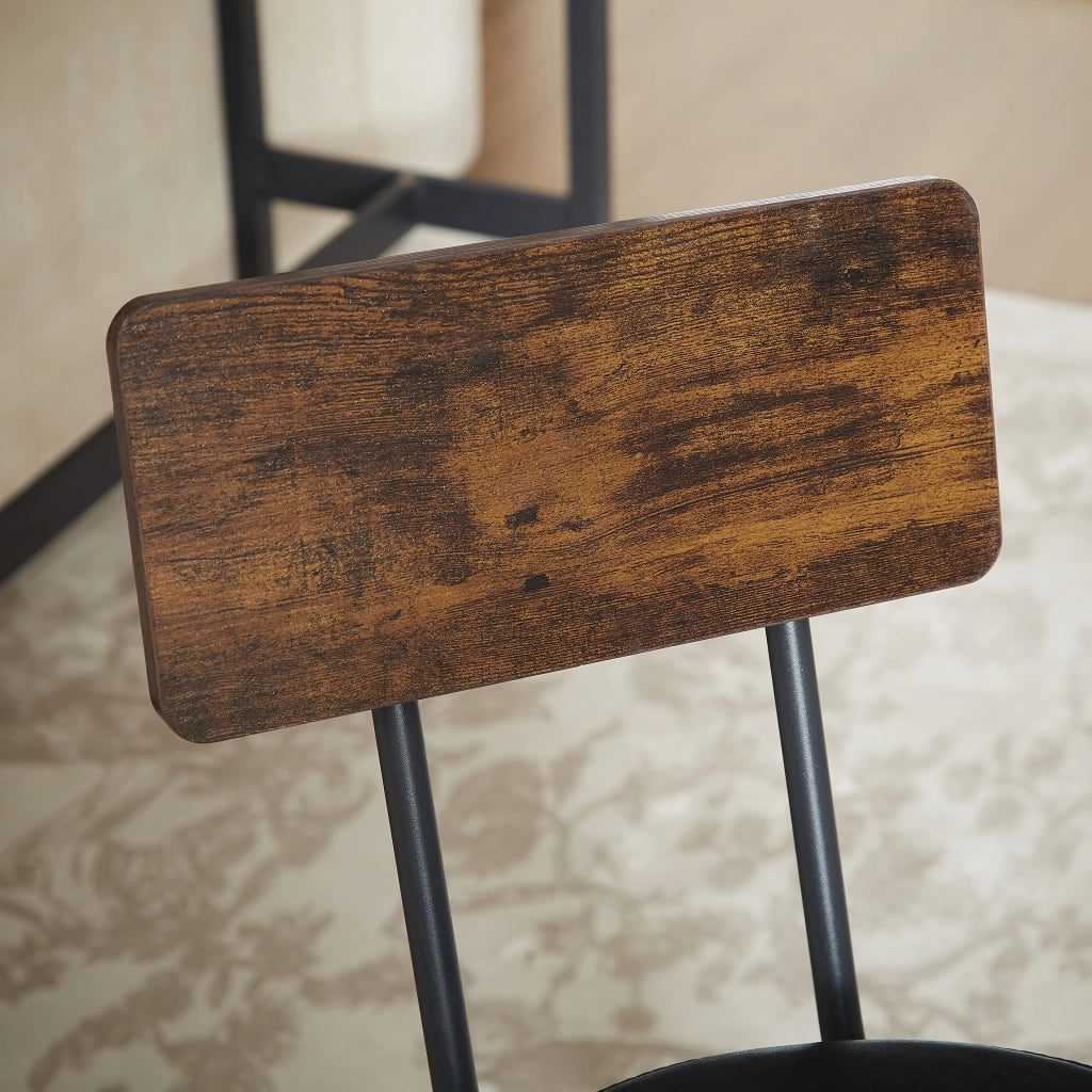 TAVOLO BAR 160x40 cm con 3 sgabelli, marrone rustico e nero