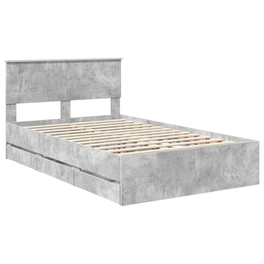 Struttura del letto con cassetto Grigio cemento 120 x 190 cm 3408001