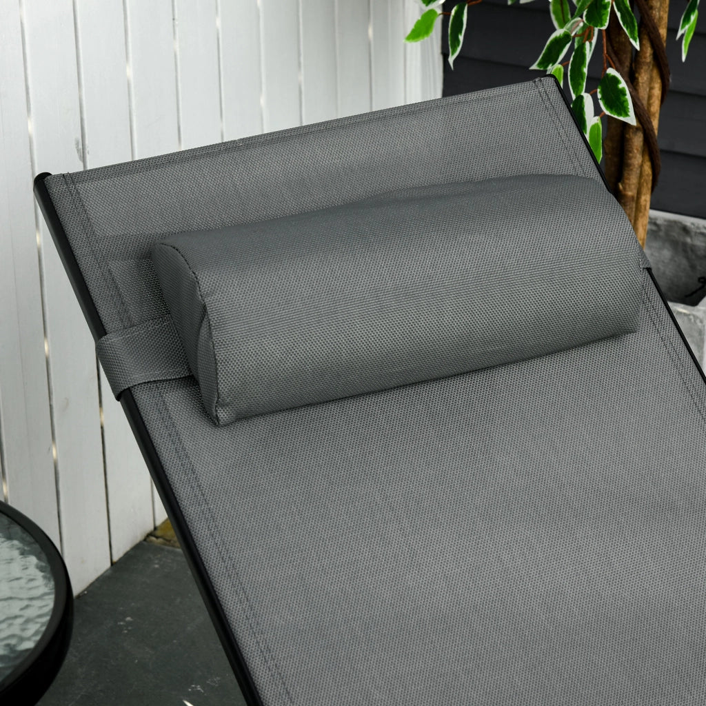 Sdraio da Giardino con Cuscino Rimovibile ¨C zephmum ¨C Alluminio Grigio