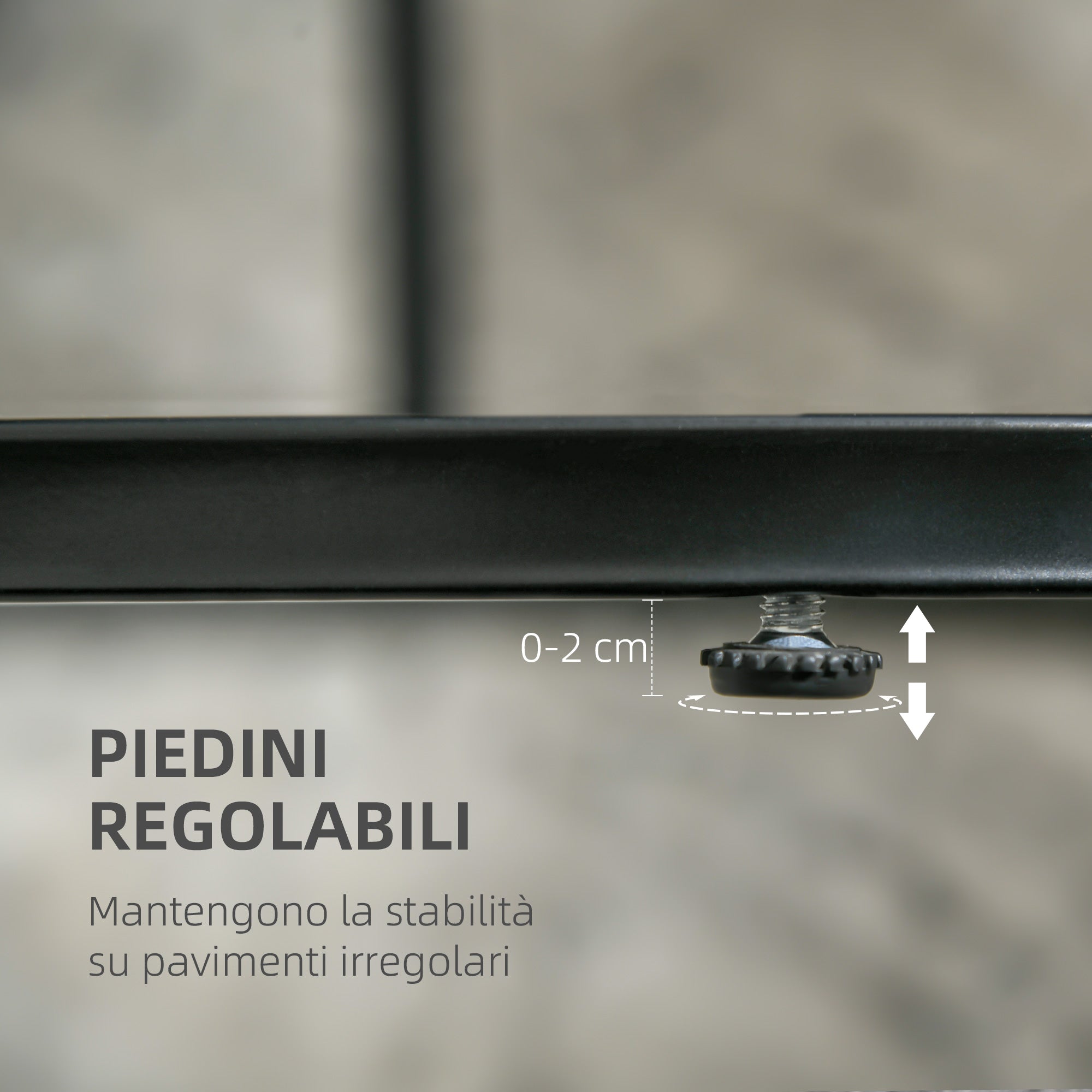 Set 2 Tavolini Sovrapponibili Ø50x50,5 cm e 60x36x43,5 cm con Piano Effetto Marmo Nero