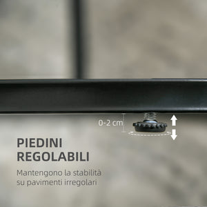 Set 2 Tavolini Sovrapponibili Ø50x50,5 cm e 60x36x43,5 cm con Piano Effetto Marmo Nero