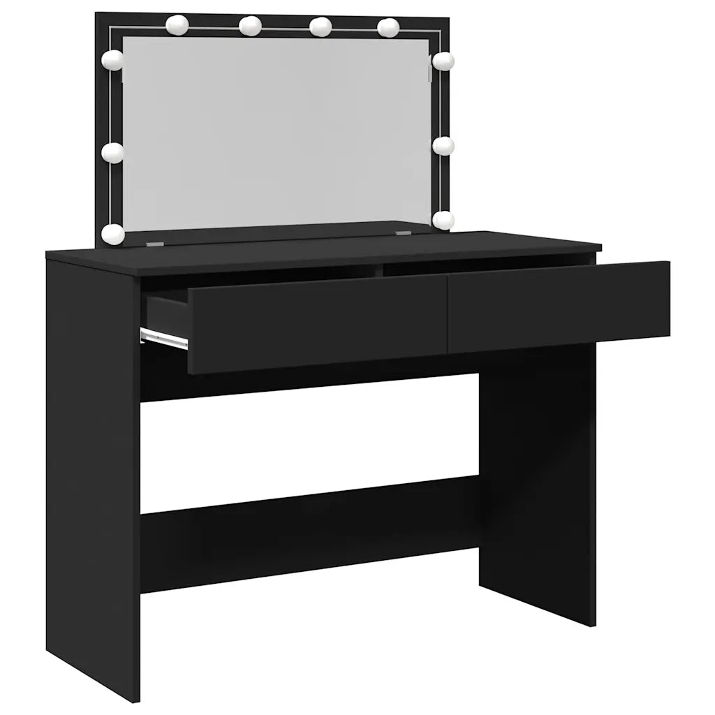 Toeletta | Tavolo da Trucco con LED Nero 100x40x120 cm