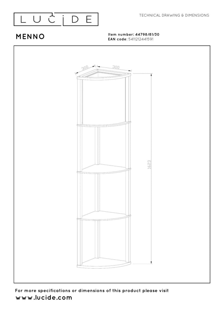 Lampada da terra MENNO scandinava 1xE27 nera crema Lucide
