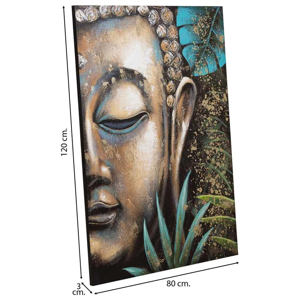 Quadro dipinto a mano con rilievo blu 80x120x3h
