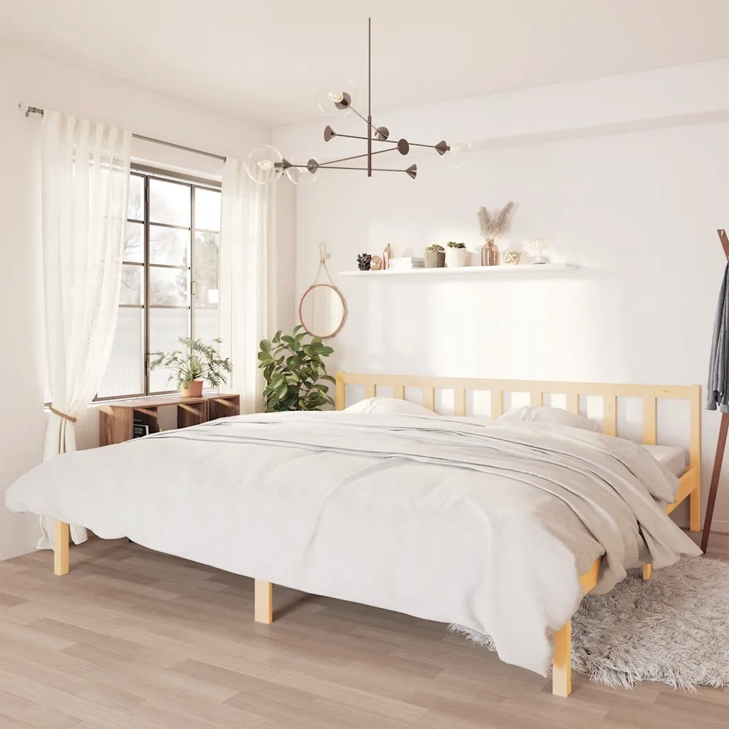 Giroletto-Struttura Letto in Legno Massello di Pino 200x200 cm 487568