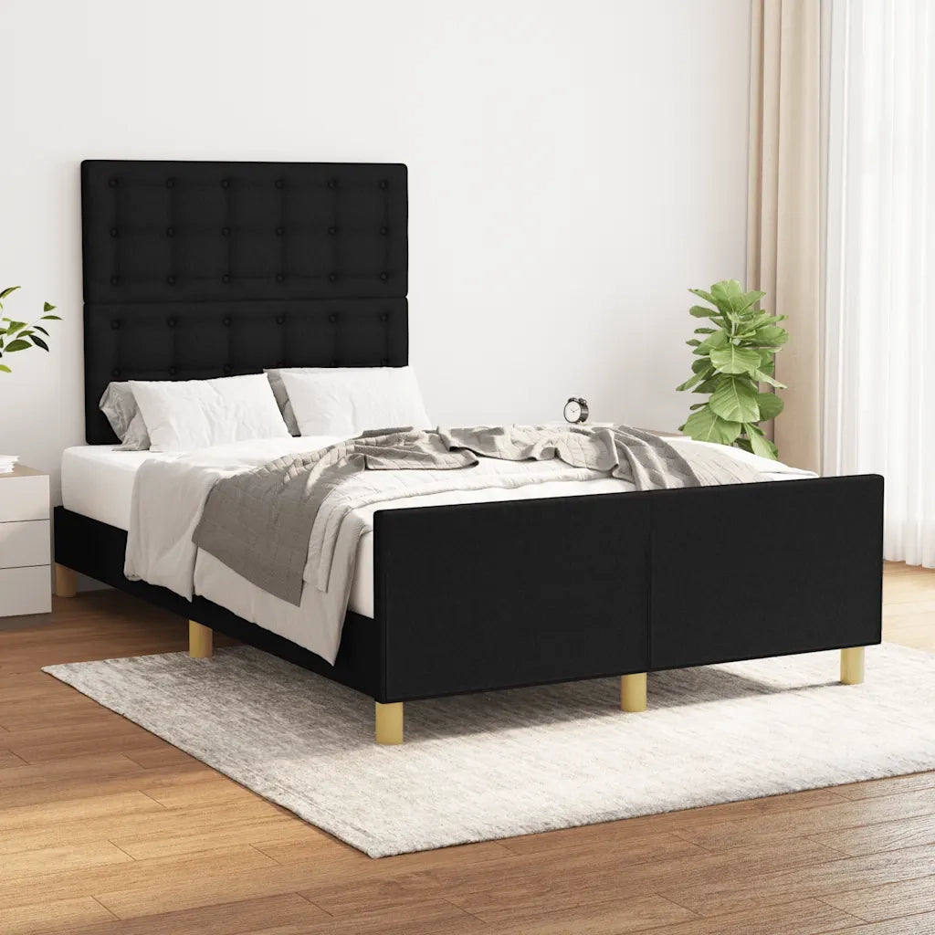 Giroletto senza Materasso-Struttura Letto Nero 120x200 cm Tessuto 141975