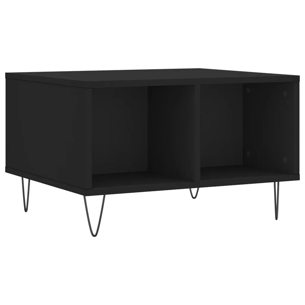 Tavolino da Salotto Nero 60x50x36,5 cm in Legno Multistrato 830541