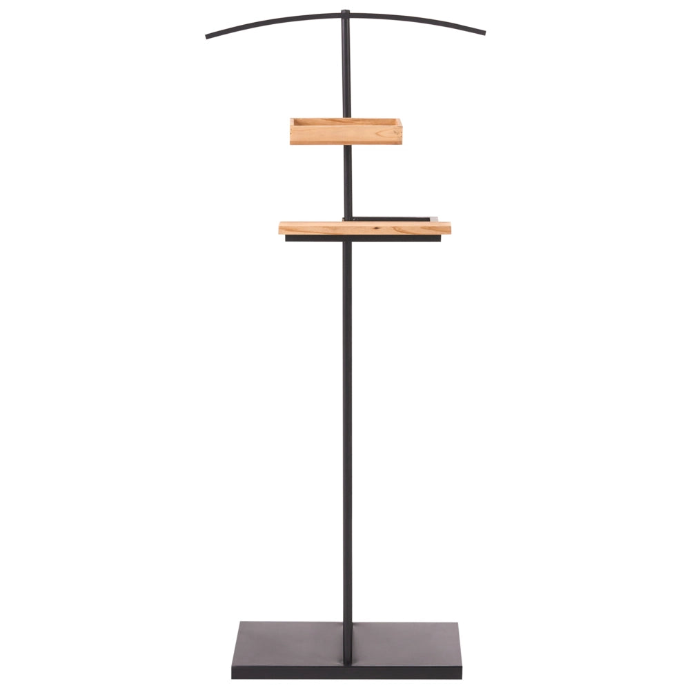 Appendiabiti in acciaio nero metallico 118 cm Appendiabiti indipendente con ripiani Industriale Ingresso