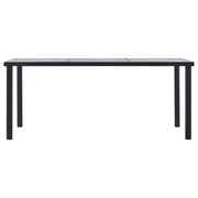 Tavolo da Pranzo | Tavolo da cucina Nero e Grigio Cemento 180x90x75 cm in MDF