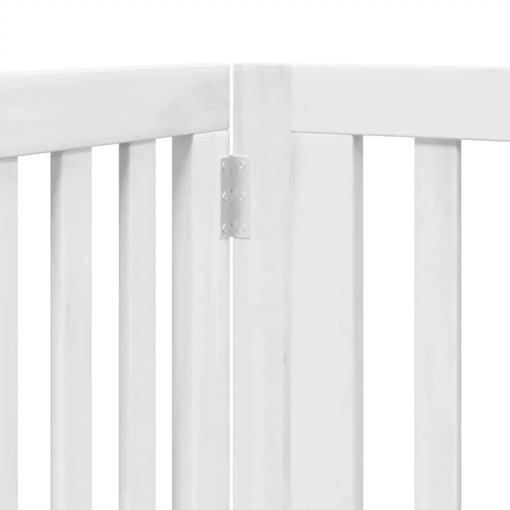 Cancello Cani Porta Pieghevole Bianco 4 Pannelli 320 cm Pioppo 352249