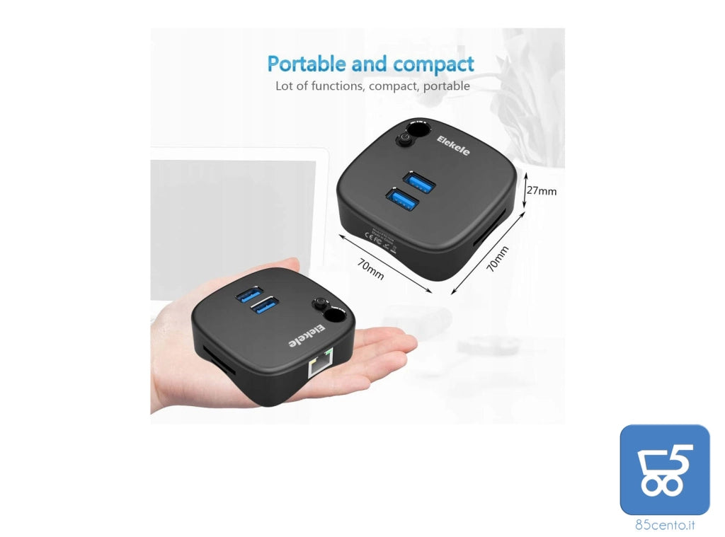 Elekele ETC1004 Adattatore Multifunzione Hub 3.0 WiFi Modem Wireless