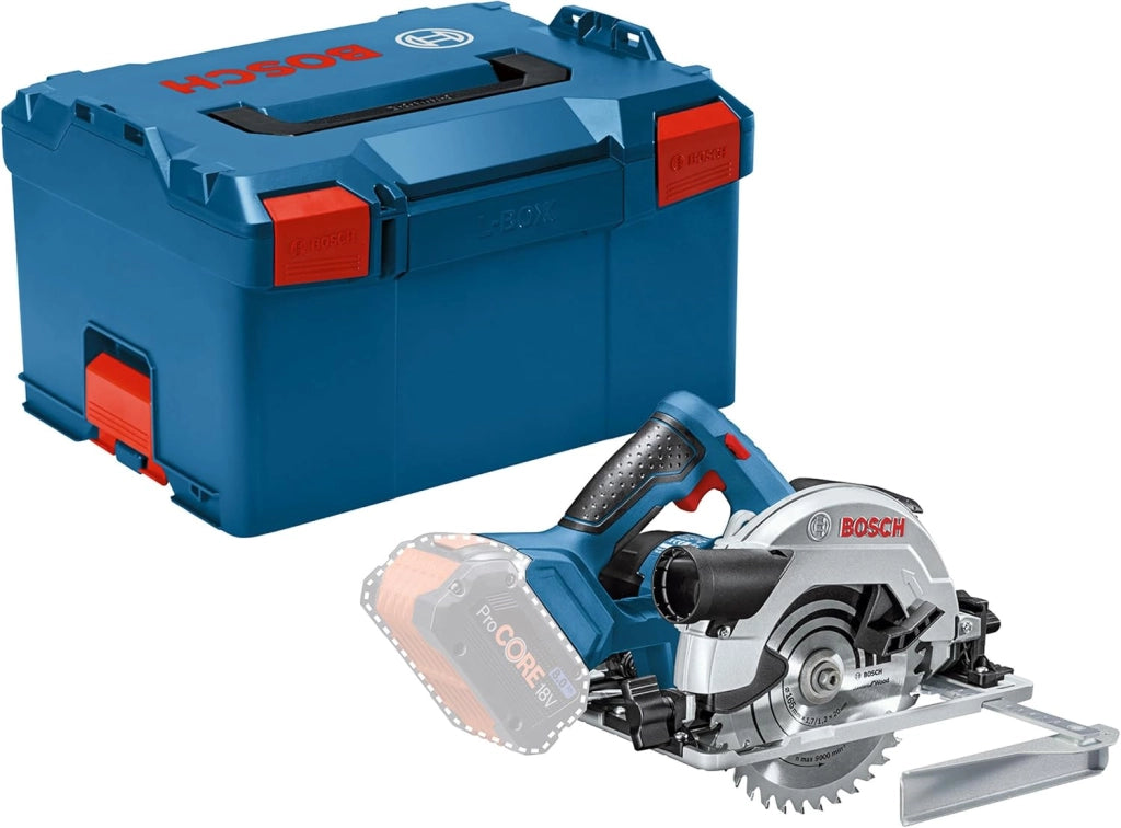 Bosch Professional 18V System Sega Circolare a Batteria Gks 18V-57 G (Compatibile conBinario di Guida, Prof. di Taglio: 57 Mm, Incl. 2 Batt. 4.0Ah, Caricabatt. Rapido Gal 18V-40, 1 Lama, L-Boxx)