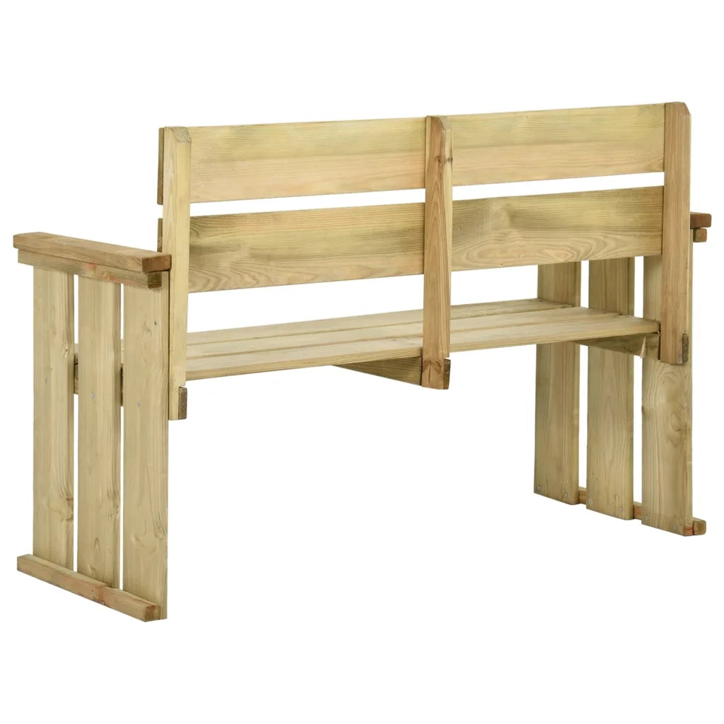 Panca da Giardino 121 cm in Legno di Pino Impregnato