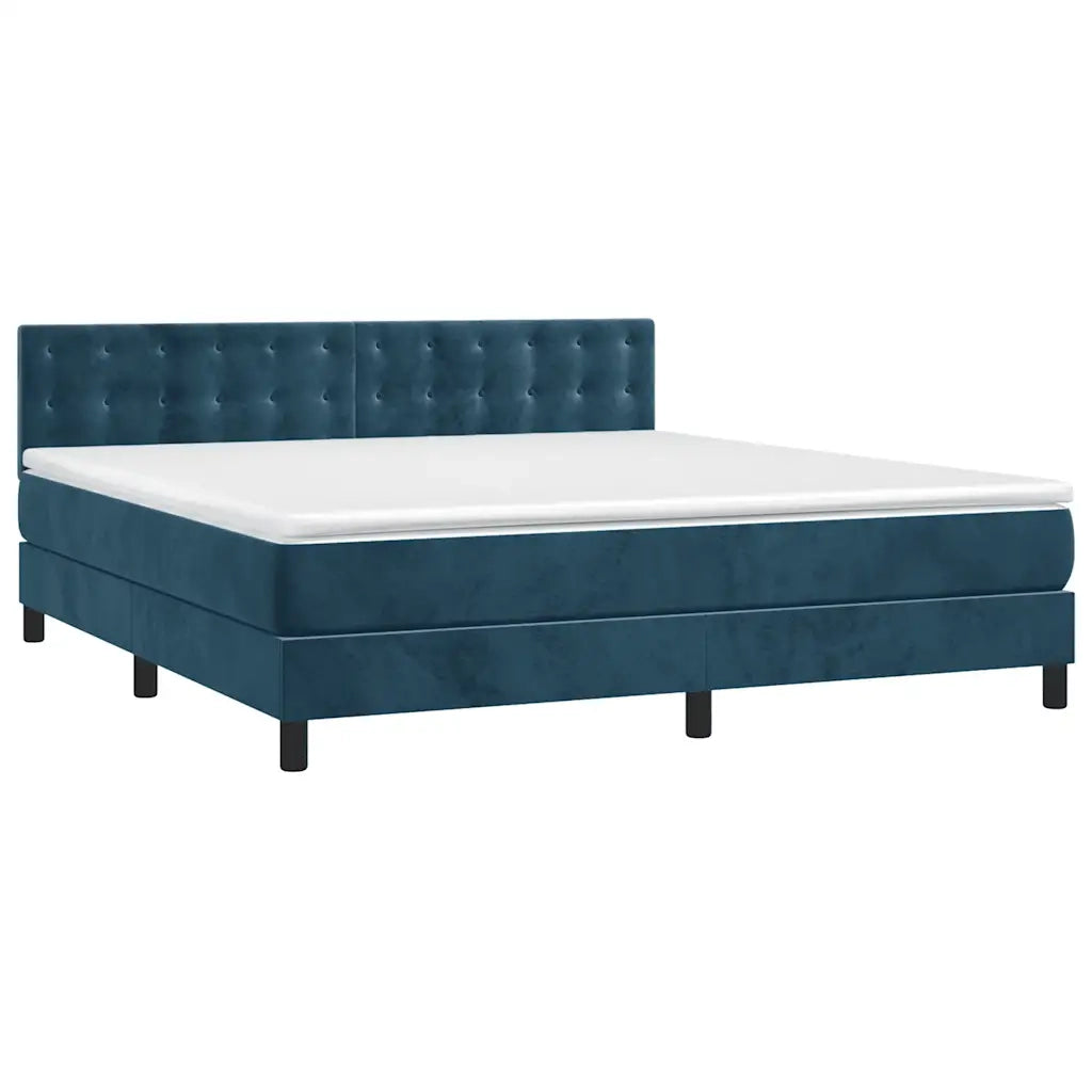 Letto a Molle con Materasso e LED Blu Scuro 180x200 cm cod mxl 74401