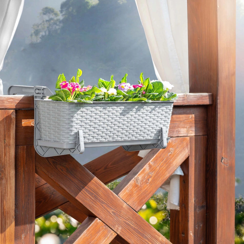 KADAX Supporto per vasi da fiori da balcone, 40 cm, 4 pezzi