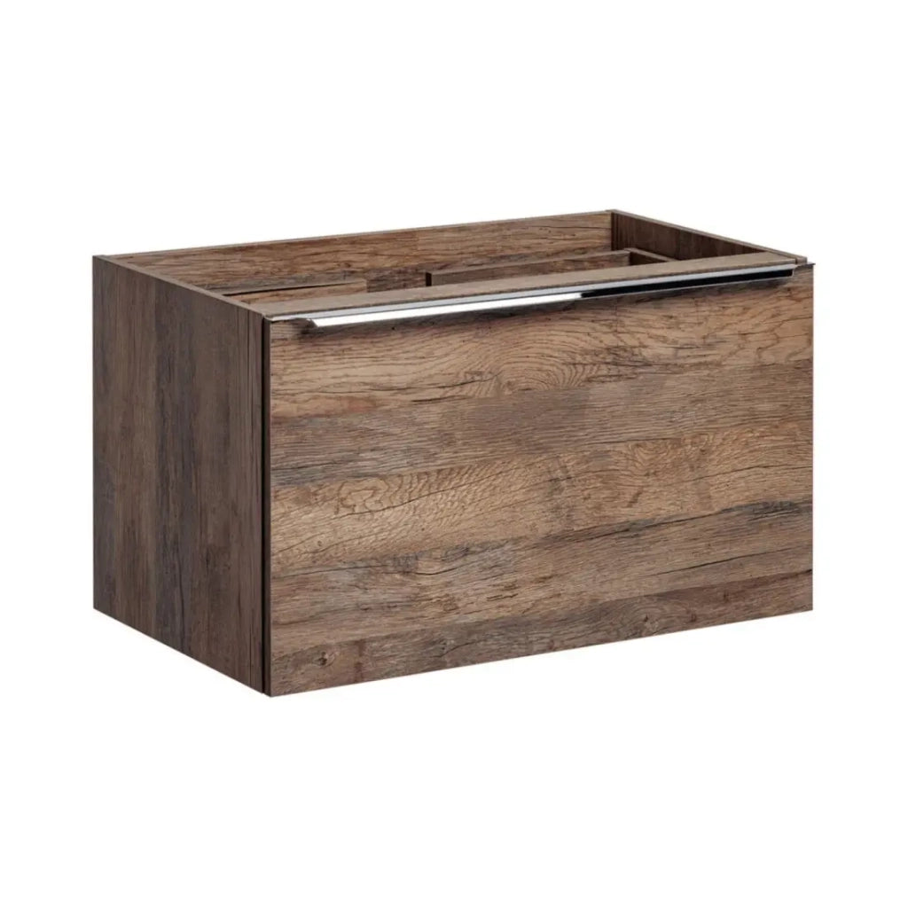 Mobile sottolavabo VANTA in rovere scuro 80 cm – Modulo sospeso con cassetti