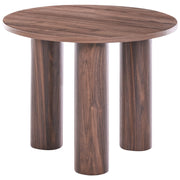 Tavolino da salotto rotondo in stile retrò in MDF con impiallacciatura in legno ø 60 cm marrone scuro