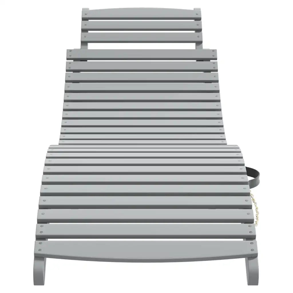 vidaXL Lettini 2 pz Grigi 184x55x64 cm Legno Massello di Acacia