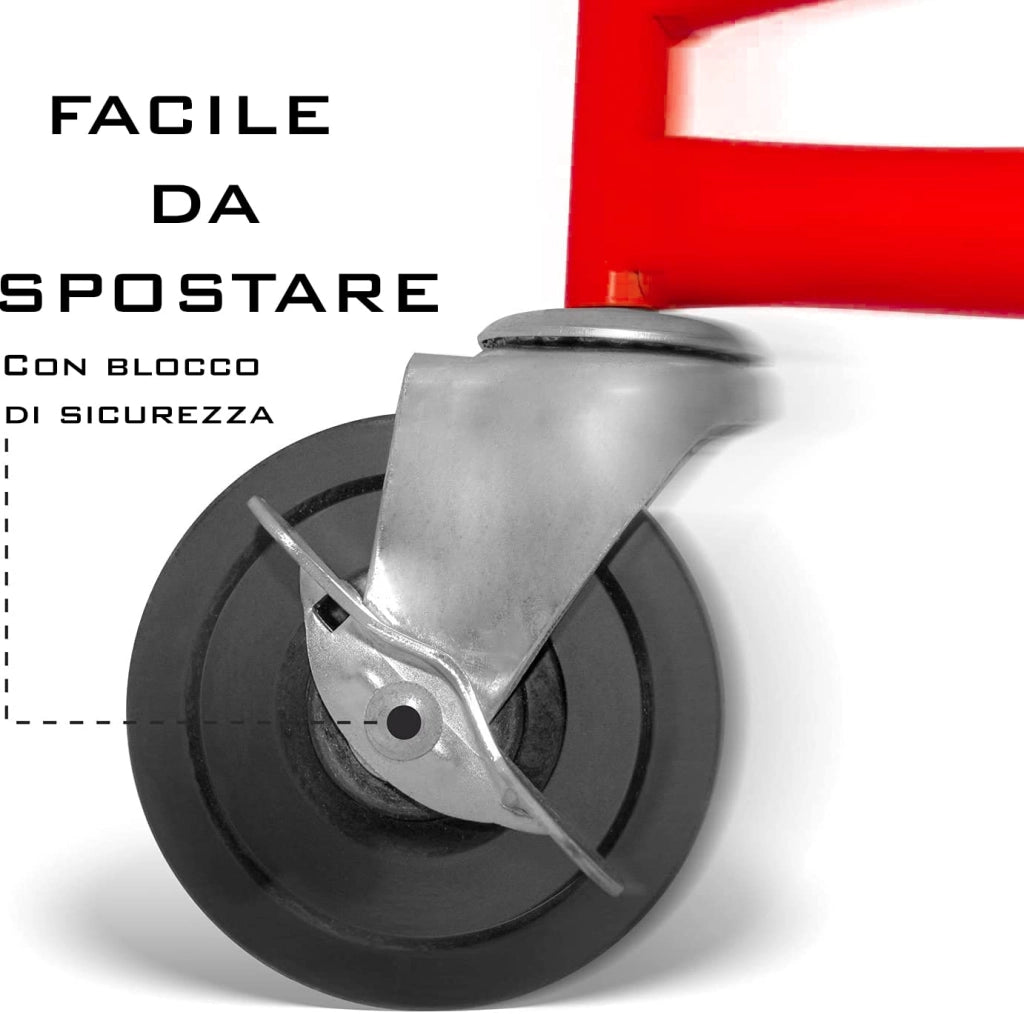 Alzalastre Per Cartongesso Professionale Sollevatore Per Pannelli Con Certificato CE Portata Di 68 Kg Regolabile In Altezza XXL Pieghevole Altezza Di Lavoro 140 350 Cm Rosso