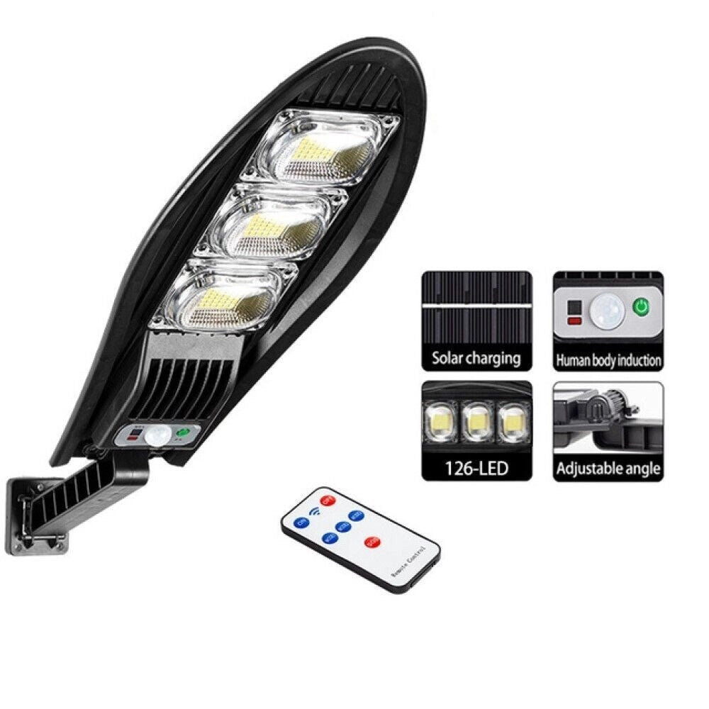 Lampione solare 126 LED sensore di movimento LUCE FREDDA 6500K TELECOMANDO IP65  W778B - ZENCOCCO