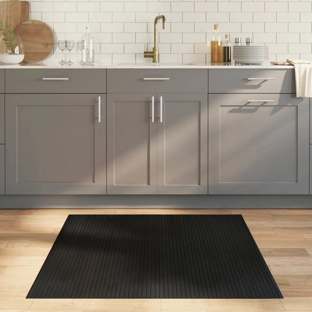 Tappeto del soggiorno | Tappeto Rettangolare Nero 100x100 cm in Bamb¨´
