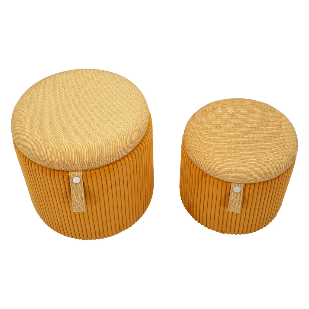 Fianar, Pouf Contenitore set da 2, 38x38x38h cm Arancione