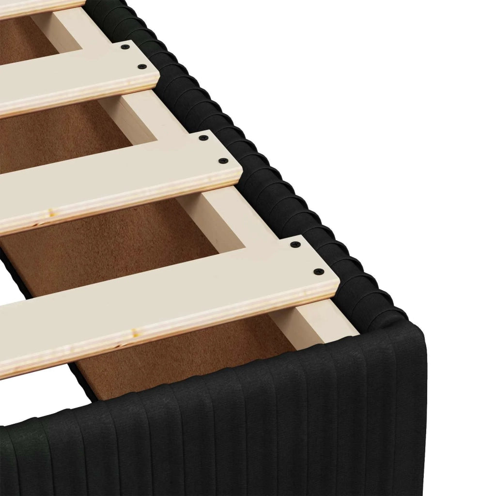 Letto box spring con materasso Nero 140 x 200 cm Velluto 3454627
