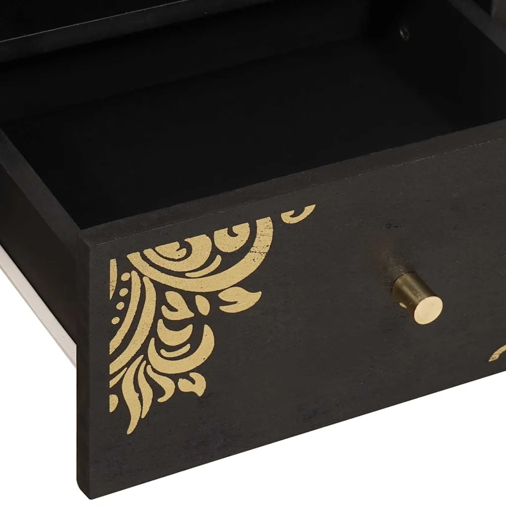 Tavolino da salotto con cassetto Nero 80 x 54 x 40 cm