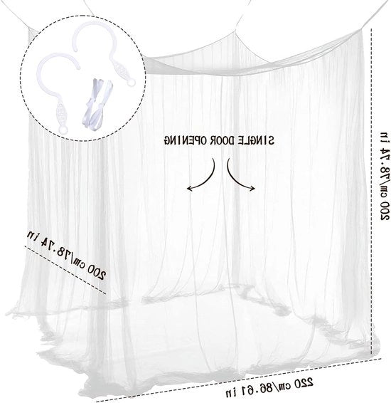 Tenda da campeggio grande rete contro insetti - bianca - universale - ombrellone - lettino singolo - lettino matrimoniale - lettino per bambini - A-singolo portale Tenda da campeggio