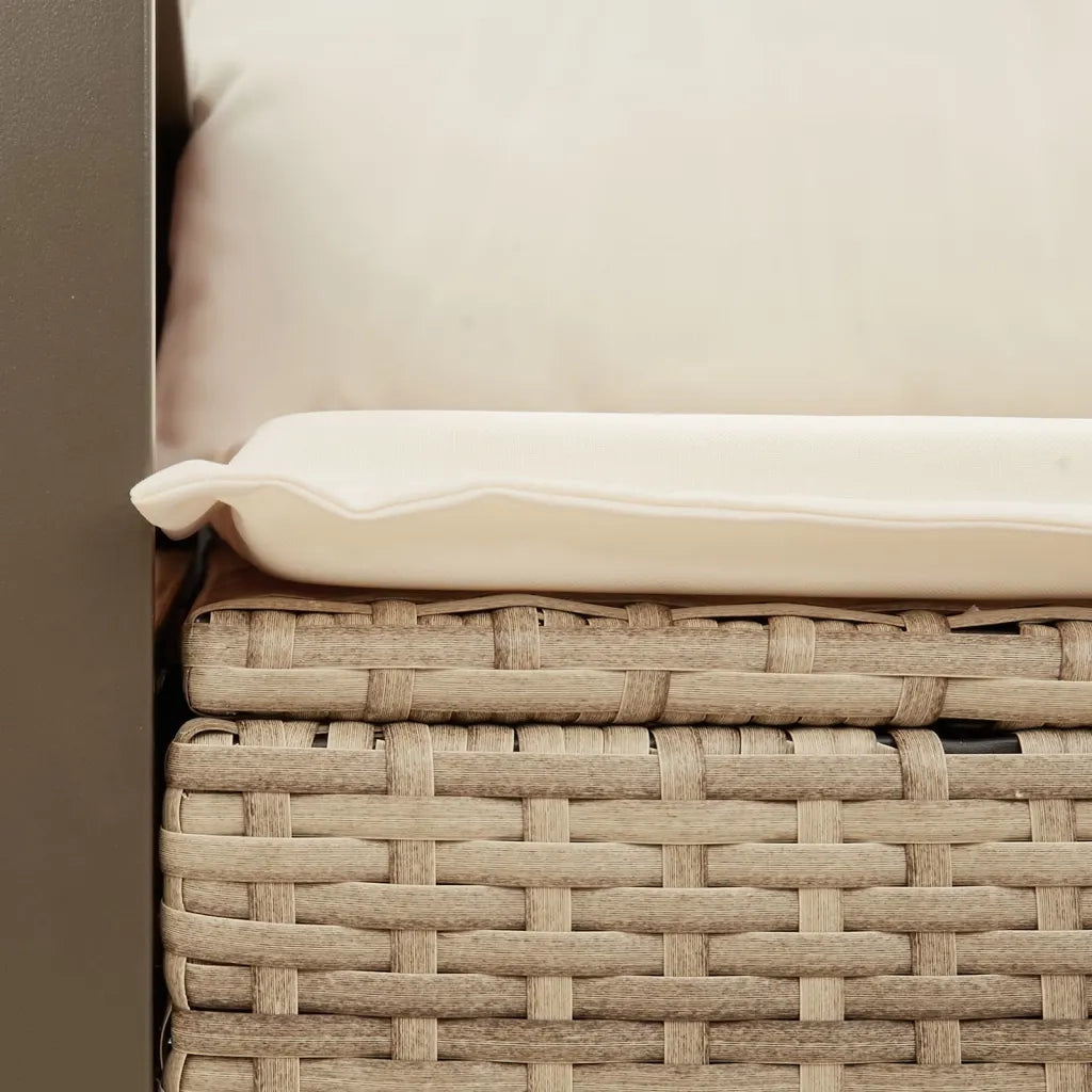 Divano da Giardino con Cuscini a 2 Posti-Sofa da Giardino-Divano da esterno Beige in Polyrattan 812142
