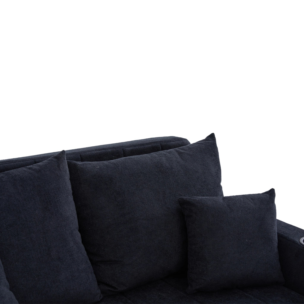 Sofa multifunzionale pieghevole - Zephmum - Con tasche di stivaggio USB e porta bicchieri