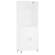 Credenza | Madia | Buffet da pranzo | Armadio da pranzo Bianca 69,5x34x180 cm in Legno Multistrato