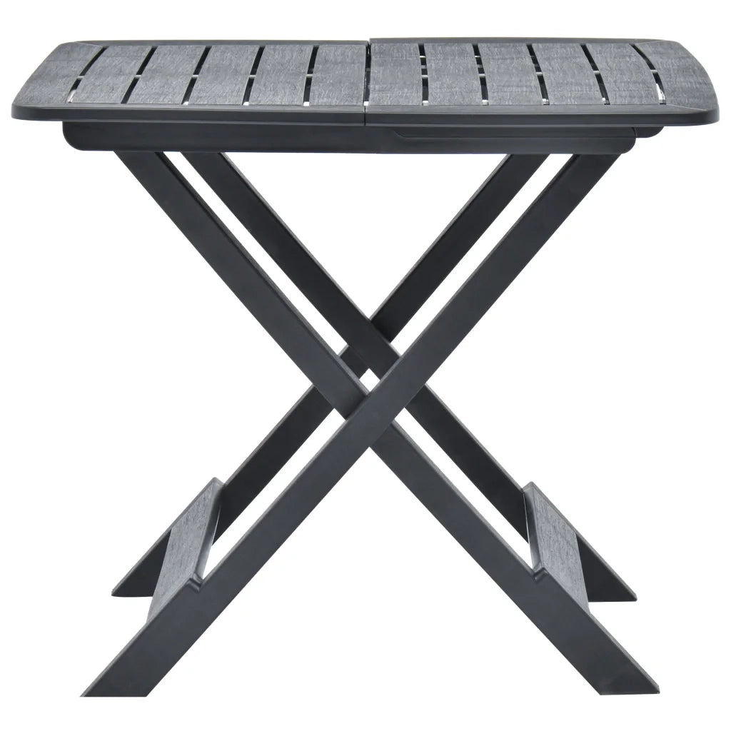 Tavolo da Giardino Antracite 79x72x70 cm in Plastica 48792