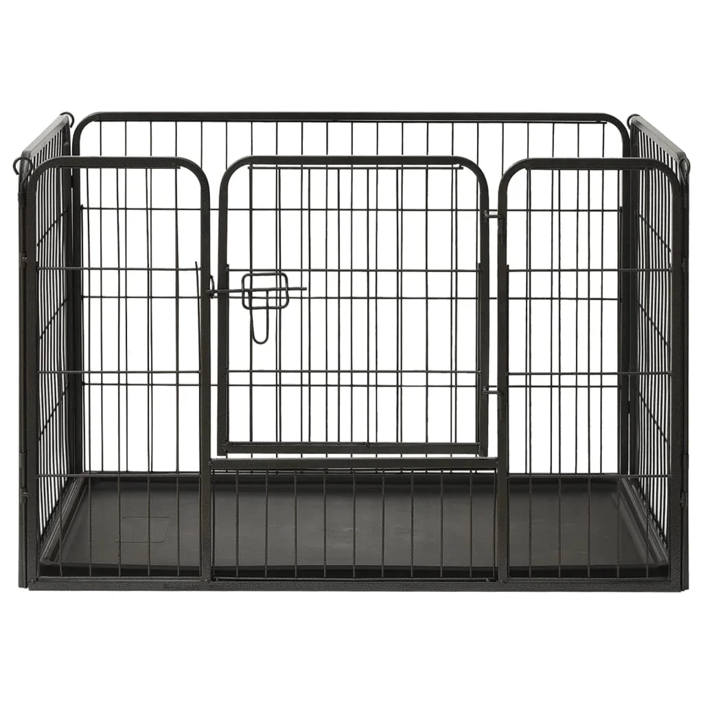 Recinto per cuccioli in acciaio 91,5 x 59 x 61 cm acciaio nero 02_0000570