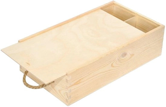 Cassetto di Stoccaggio in Legno - Ideale per Vino - 1 pezzo - Leggero - 35 x 21 x 11 cm