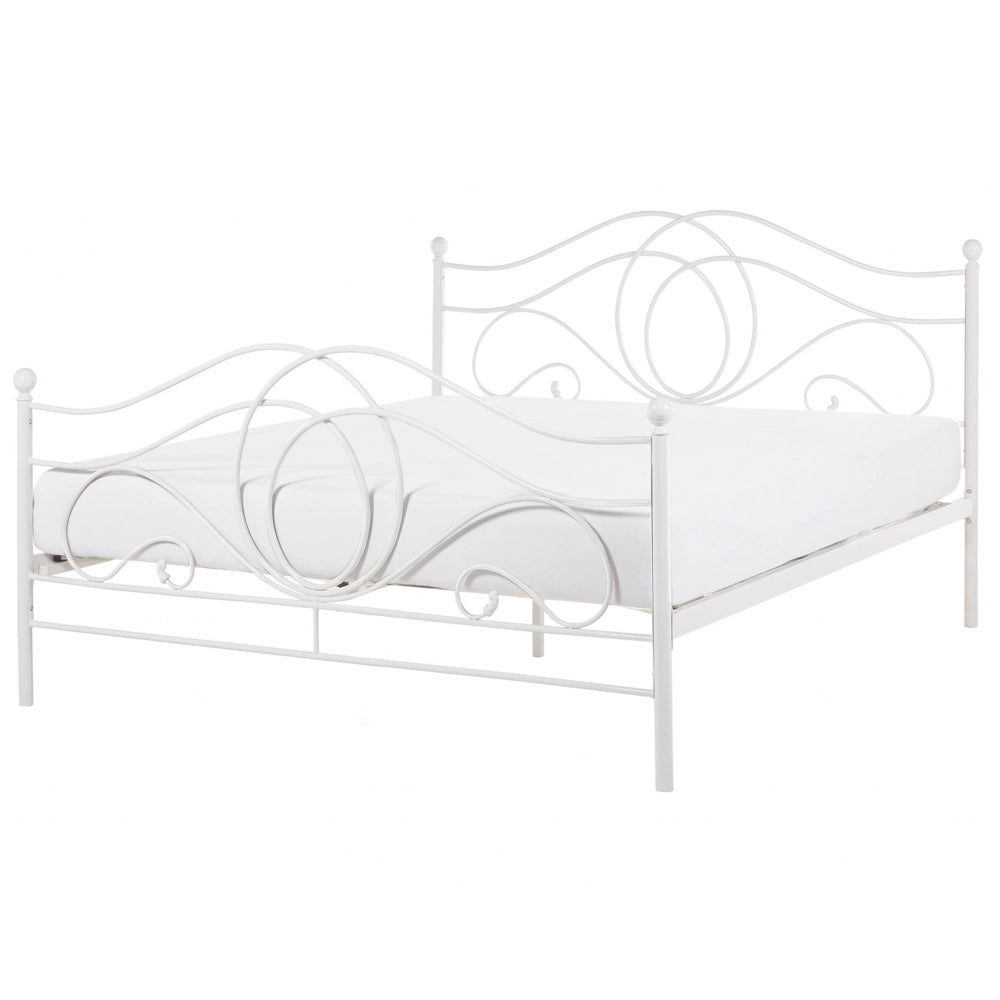 Letto in metallo Nero con rete a doghe 140 x 200 cm con testiera a doghe e pediera retrò vintage