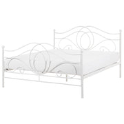 Letto in metallo Nero con rete a doghe 140 x 200 cm con testiera a doghe e pediera retrò vintage