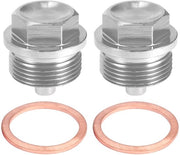 Set di sfogamento dell'olio magnetico - 2 pezzi - Lega di alluminio - M24x1.5 - Protezione per parti motoristiche - Installazione semplice - Sfogamento dell'olio