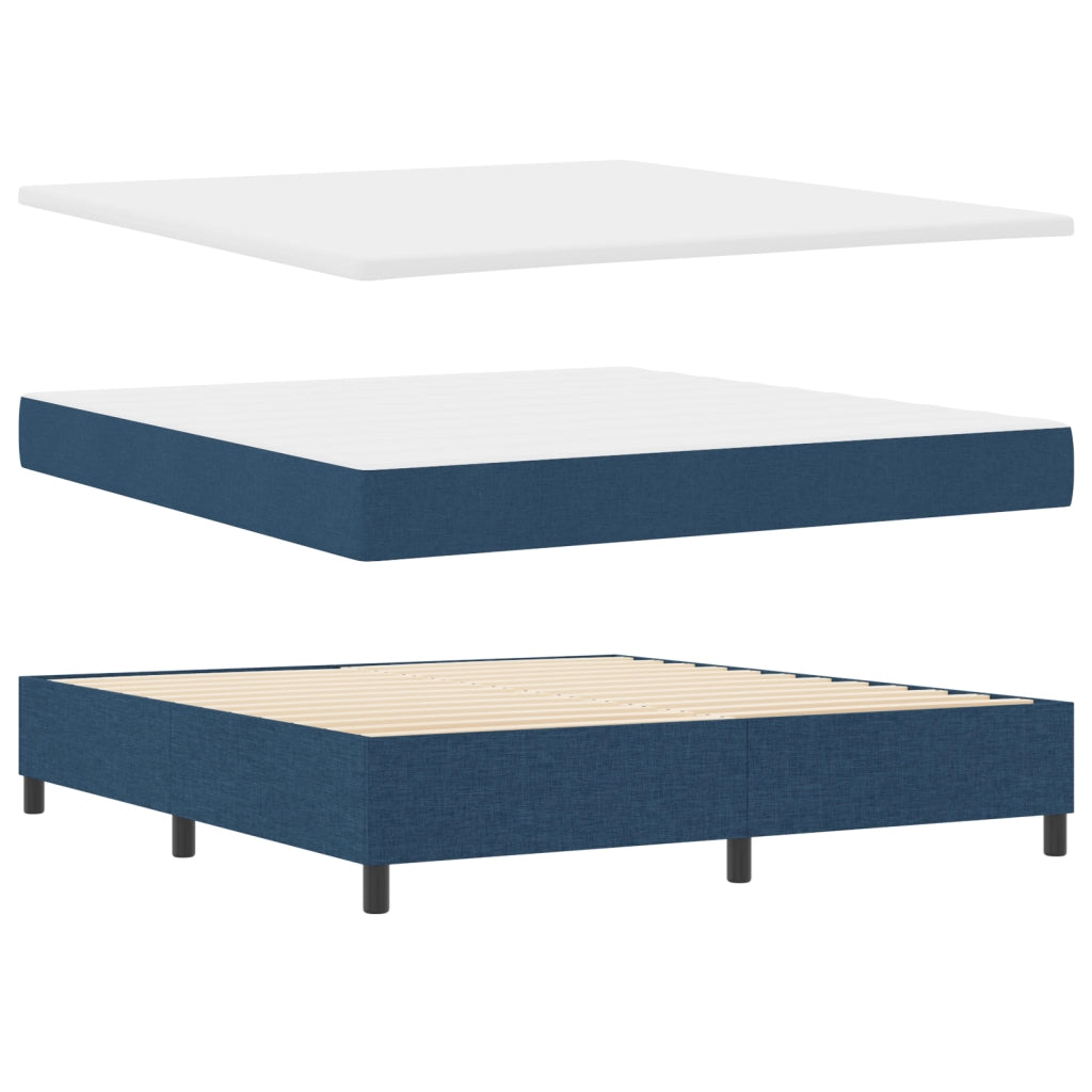 Letto a Contenitore con Materasso e LED Blu 180x200 cm Tessuto