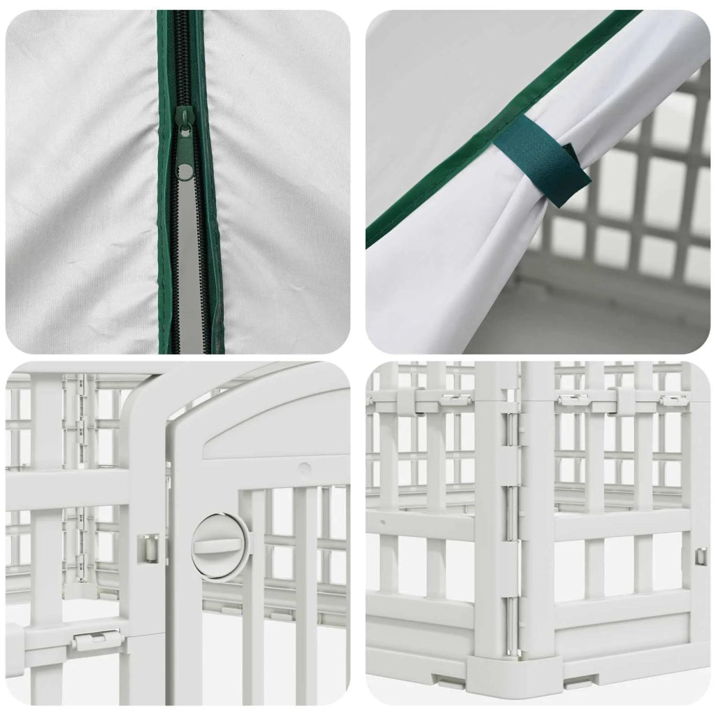 Panchetto per Cani a 6 Pannelli Bianco 179 x 151 x 114 cm 42027224
