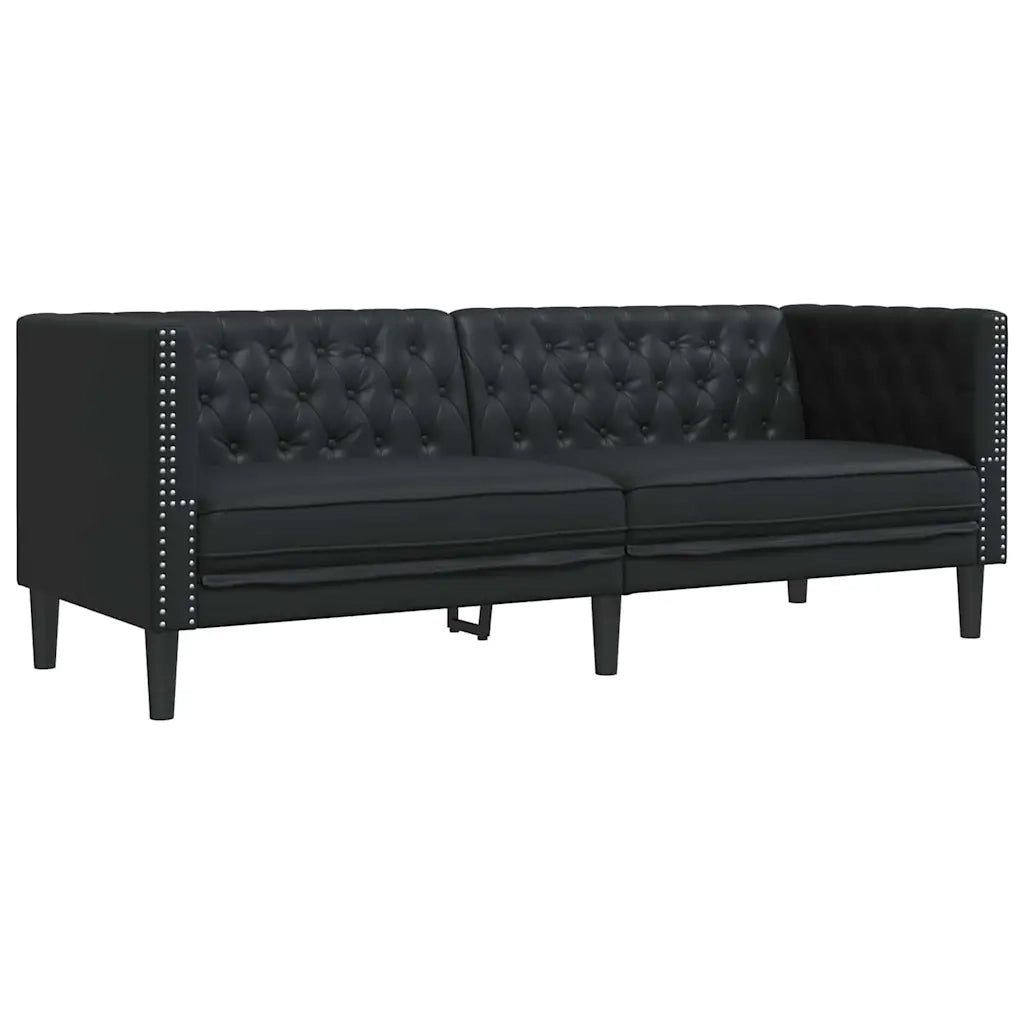 Divano-Sofa-Divanetto Nero 194 x 74,5 x 70,5 cm PVC